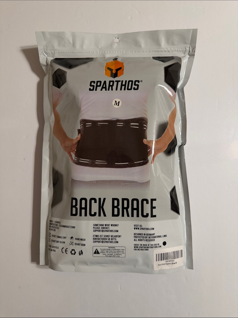 Sparthos. Brace for Lower Back Pain - Support Belt for Men or Women. Size Medium
